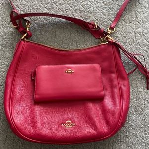 Coach Leather Handbag and Matching Wallet